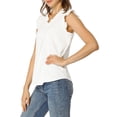 thumbnail image 4 of INSPIRE CHIC Women's Ruffled Sleeveless Pullover V- Neck Work Blouses Tops XL White, 4 of 8