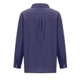 thumbnail image 3 of Yuyuzo Womens Button down Shirts Cotton Linen Fall Loose Casual Long Sleeve Solid Color Blouses, 3 of 5