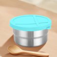 thumbnail image 1 of Boîte à Collations en Acier Inoxydable avec Couvercle en Silicone - Contenant de Rangement Alimentaire Hermétique Scellé Portable à Compartiments Divisés pour Collations, Bleu Ciel, JKODE, 1 of 9