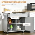 thumbnail image 4 of HOMCOM Rolling Kitchen Island with Storage Cabinet, Drawers, Towel Rack, 4 of 10