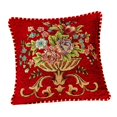thumbnail image 3 of GROWTH TANK 19x19inch Jacquard Pillow Cover Machine Wash Floral Pattern Pillowcase for Sofa, Red, 3 of 9