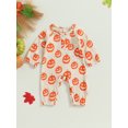 thumbnail image 2 of SUNSIOM Baby Boys Rompers Halloween Clothes Pumpkin Print Crew Neck Long Sleeve Infant Jumpsuits Fall Bodysuits, 2 of 8