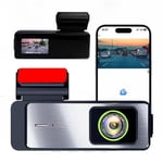 Dash Cam, 1080P Dash Cam Front avec IR vision nocturne, construction WiFi, Enregistrement de boucle, G-Sensor, 24 Heures d'enregistrement, support 32 GB Max