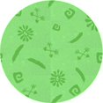 thumbnail image 1 of Ahgly Company Machine Washable Indoor Square Transitional Emerald Green Area Rugs, 3' Square, 1 of 7