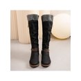 thumbnail image 4 of UKAP Women Winter Shoes Tall Riding Boots Knee High Boot Walking Fashion Black 7, 4 of 7
