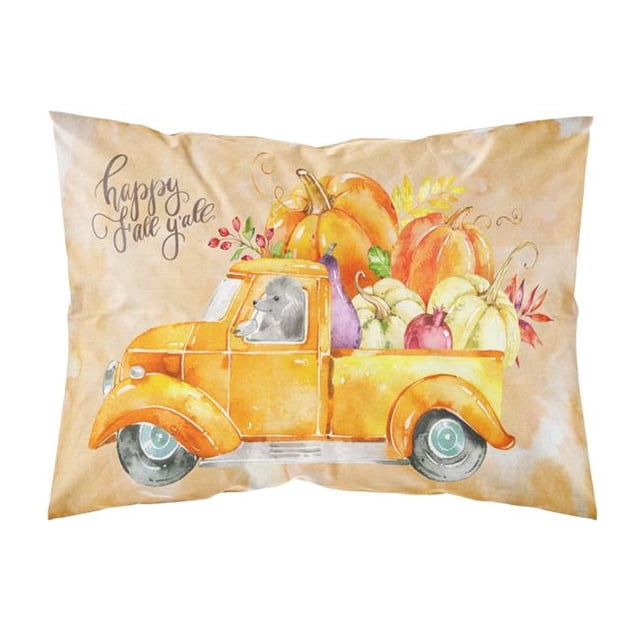 Caroline's Treasures CK2669PILLOWCASE Taie d'Oreiller Standard en Tissu Caniche Argenté Récolte d'Automne