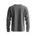 thumbnail image 5 of Wdfiry Men's Tops Solid Color Loose Plus Size Henley Tshirt Comfortable Fall Button Crewneck Long Sleeve Undershirts, 5 of 5