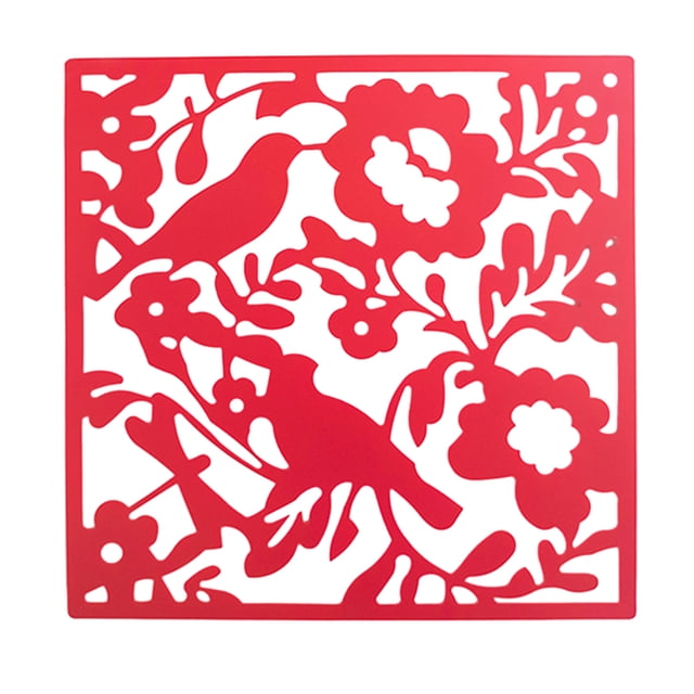 ZheElen 4piece Lightweight Hanging Divider Screens For Versatile Space Foldable Red Bird Chart 1Set