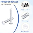 thumbnail image 3 of Uxcell Wall Plate Screws Outlet Screws Oval Head Milled Slot Panel Switch Plate Screws for Wall Light Electrical Cover Panel Replacement Silver White 1" 100Pcs, 3 of 5