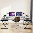 thumbnail image 4 of Gymax 59'' L-Shaped Corner Desk Home Office Computer Table Study Workstation Black, 4 of 10