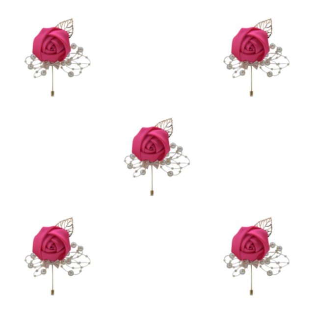 relayinert Broche Moderne Minimaliste Unique et à la Mode Pièce de Déclaration Épingles de Luxe pour Mariages Rose Rouge 5Set