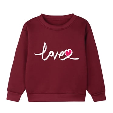 lcziwo Chandails de Mode pour Enfants, Chandails Tendance à Imprimé de Lettres à Manches Longues Col Ras du Cou Filles Garçons Coupe Ample Confortable Chandail à Enfiler Taille 1-12 Ans Automne Hiver Aubaines du Jour Liquidation Bourgogne, 5 Ans