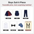 thumbnail image 4 of Boys'Formal Suit Set,with Suspenders,Double Vents,Adjustable Waist，Navy,8T, 4 of 8