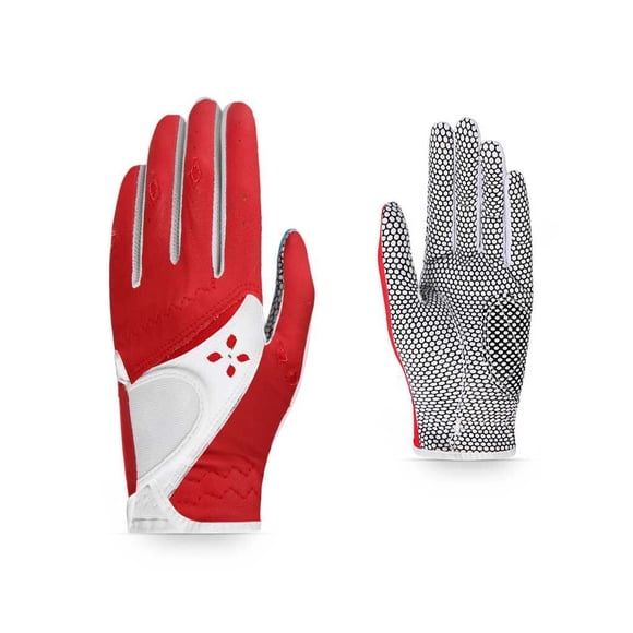 tredstone Gants de Golf pour Femme en Cuir Antidérapants Respirants Entraînement à Domicile Mise en Forme Sports de Plein Air Pratique Entraînement Mitaines pour Femme Dames Rouge Taille 17