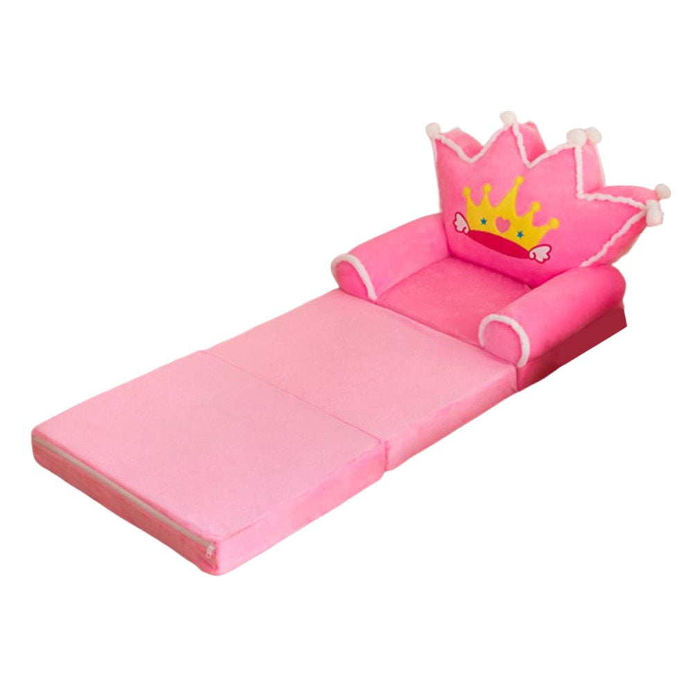 SNNROOPink Foldable Kids Sofa Backrest Armchair  2 in 1 Foldable Children Sofa Cute Cartoon Lazy Sofa Children‘s Sofa Bed for Bedroom Living Room