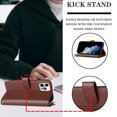 thumbnail image 4 of Compatible avec iPhone 14 Pro Max Étui Portefeuille Premium à Fermeture Éclair Grand Espace Flip en Cuir PU, 4 of 5