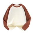thumbnail image 1 of MIASHUI Filles Garçons Chandails de Sport à Manches Longues sous-Vêtements Couche de Base Chandails Extensibles en Coton, Café, 2-3 Ans, 1 of 3