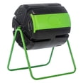 thumbnail image 1 of FCMP Outdoor HF-RM4000 HOTFROG 37 Gallon Plastic Roto Tumbling Composter Rotating Garden Compost Bin, Black/Green, 1 of 11