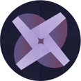 thumbnail image 1 of Ahgly Company Tapis d'Intérieur Rond Lavable en Machine Transitionnel Bleu Nuit, 3 Pieds Rond, 1 of 7