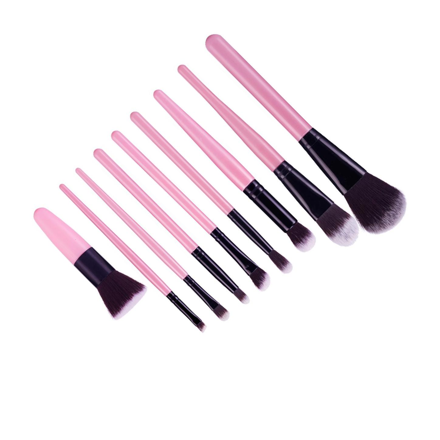 Wweixi 9pcs Makeup Brushes Profesonal Cosmetic Make Up Brush Set Pink+ Black