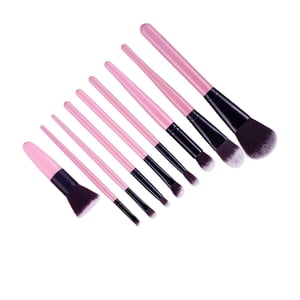 Wweixi 9pcs Brosses de maquillage Profesonal cosmétique Brosse de maquillage Rose+ Noir