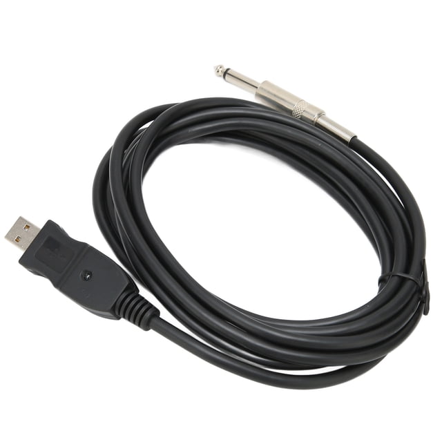 QIILU USB Guitar Cord,USB Guitar Cable,USB Guitar Cable USB Interface Male To 6.35mm Mono Male Electric Guitar Cable For Instrument Recording Singing /9.8ft