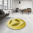 thumbnail image 4 of Ahgly Company Machine Washable Indoor Rectangle Transitional Bold Yellow Area Rugs, 3' x 5', 4 of 7