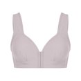 thumbnail image 1 of AherBiu Plus Size Bras for Women No Underwire Padded Front Closure Bras Solid Color Full Coverage Comfort Soft Bralette, 1 of 7