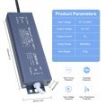 thumbnail image 2 of Tignapoo 80W 12V Outdoor LED Power Supply with IP67 Waterproof Rating, Short Circuit & Overload Protection, AC110-240V Input, Durable Aluminum Alloy Housing for LED Strips, Signs, and Light Boxes, 2 of 6