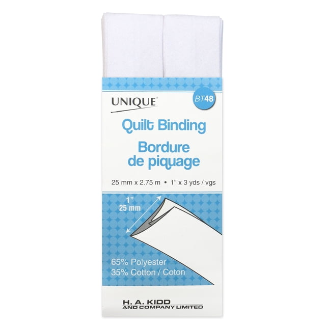 Unique - biais de finition - blanc - coton, polyester - 25 mm - 1 unité