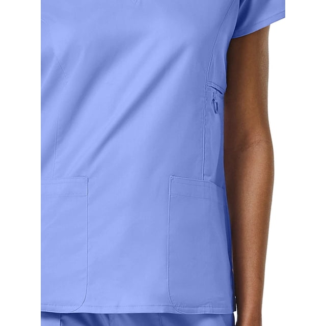 Haut de Sarrau Uni à Col en V COOLMAX pour Femmes EON