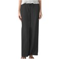 thumbnail image 2 of LSLJS Pantalon Grand Décontracté pour Femmes, Printemps, Couleur Unie, Taille Élastique, Coton et Lin, Polyvalent, Jambe Droite, Pantalon de Travail pour Femmes, 2 of 6