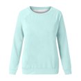 thumbnail image 4 of Yuyuzo Chandails à Col Rond pour Femmes Mode Automne 2025 Chandail à Manches Longues Tunique Décontractée Confortable T-Shirts Hauts Chemises Vert Menthe, 4 of 4