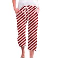 thumbnail image 1 of Pantalons de Yoga Capri avec Poches Coupe Droite Taille Femme Polyester Pantacourt Style Capri C-146 Rouge S, 1 of 1
