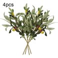 thumbnail image 3 of Xingzhi 4pcs Artificial Olive Branch Simulation Greenery Home Office Table Ornament Plastic Fake Plant, 3 of 6