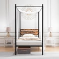 thumbnail image 4 of Gymax Twin Size 4-Post Canopy Bed Frame Rustproof Metal Noise-free with Foot Pads, 4 of 10