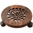 thumbnail image 1 of Panier à Plantes en Bois Robuste, Jardinière Roulante avec Roulettes Pivotantes, Support de Pot de Fleurs Mobile, Étagère Ronde pour Plantes avec Roues Verrouillables ( ), 1 of 9