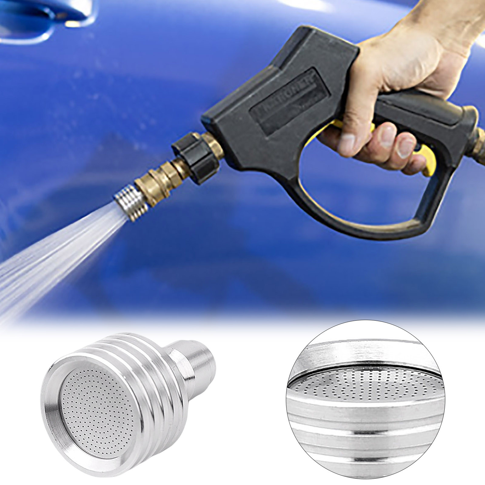 Hose Nozzle High Pressure Hose Nozzle Heavy Duty Garden Stainless Steel Water 1/4 For Cars Garden Flexible Hose 25 Ft Underground Sprinklers for Yard Large Area Sprinklers for Yard Smart 50ft Hose