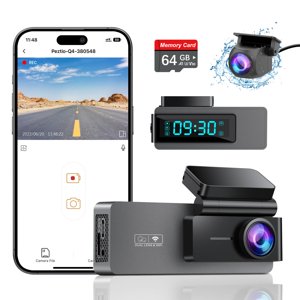 ARIFAYZ Dash Cam avant et arrière 4K+1080P, libre 64GB Carte intégrée WiFi, Caméra de Dash pour voitures, Caméra de voiture, Double Dashcams pour voitures