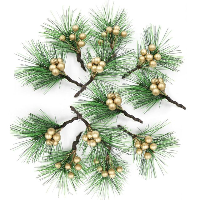 Mini Simulation Plastic Foam Pine Needles Christmas DIY Cane Circle Wreath Decoration
