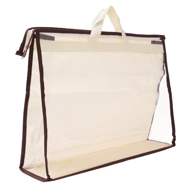 Unique Bargains Sacs à Main Sacs à Poussière, L Taille PVC Transparent Sac à Main Protecteur, Beige