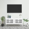 thumbnail image 1 of vidaXL Meuble TV - Acier Blanc, 105x35x50 cm, 1 of 5