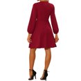 thumbnail image 3 of INSPIRE CHIC Robe de Travail pour Femme à Manches Longues avec Boutons Contrastants L Rouge, 3 of 6