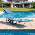 thumbnail image 4 of Gymax 2PCS Tanning ChairFolding Beach Lounge Chair w/5-Position Adjustable Backrest Blue, 4 of 10