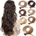 thumbnail image 1 of I Tip Human Hair Extensions 100 Strands Pre Bonded Stick Tip Keratin Real Remy Straight Hair, 1 of 5