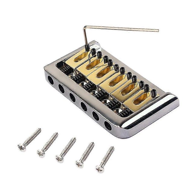 6 Strings Hardtail Saddle Bridge With Wrench And Screws For Fender Strat Electric Guitar Replacemen Banmo
