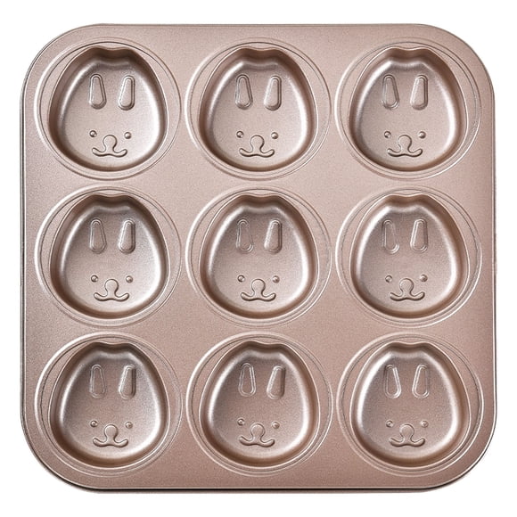 Moulds Metal Pan For Baking 9-Cup Cupcake Tray With Nonstick Inner Coating And Handle For Egg Cups Cakes Motifs