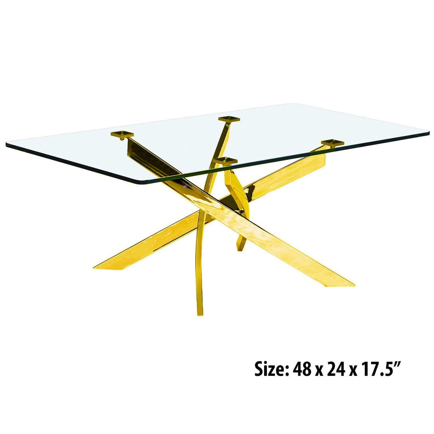 Table basse canadienne Genesis rectangulaire or