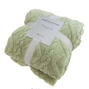 1Pc Sofa Blanket Comfortable Bed Blanket,Classy Soft Jacquard Sherpa Weighted Blankets for Sleep Natural and Calming,Thick Wool Warm Blanket for Winter,Green