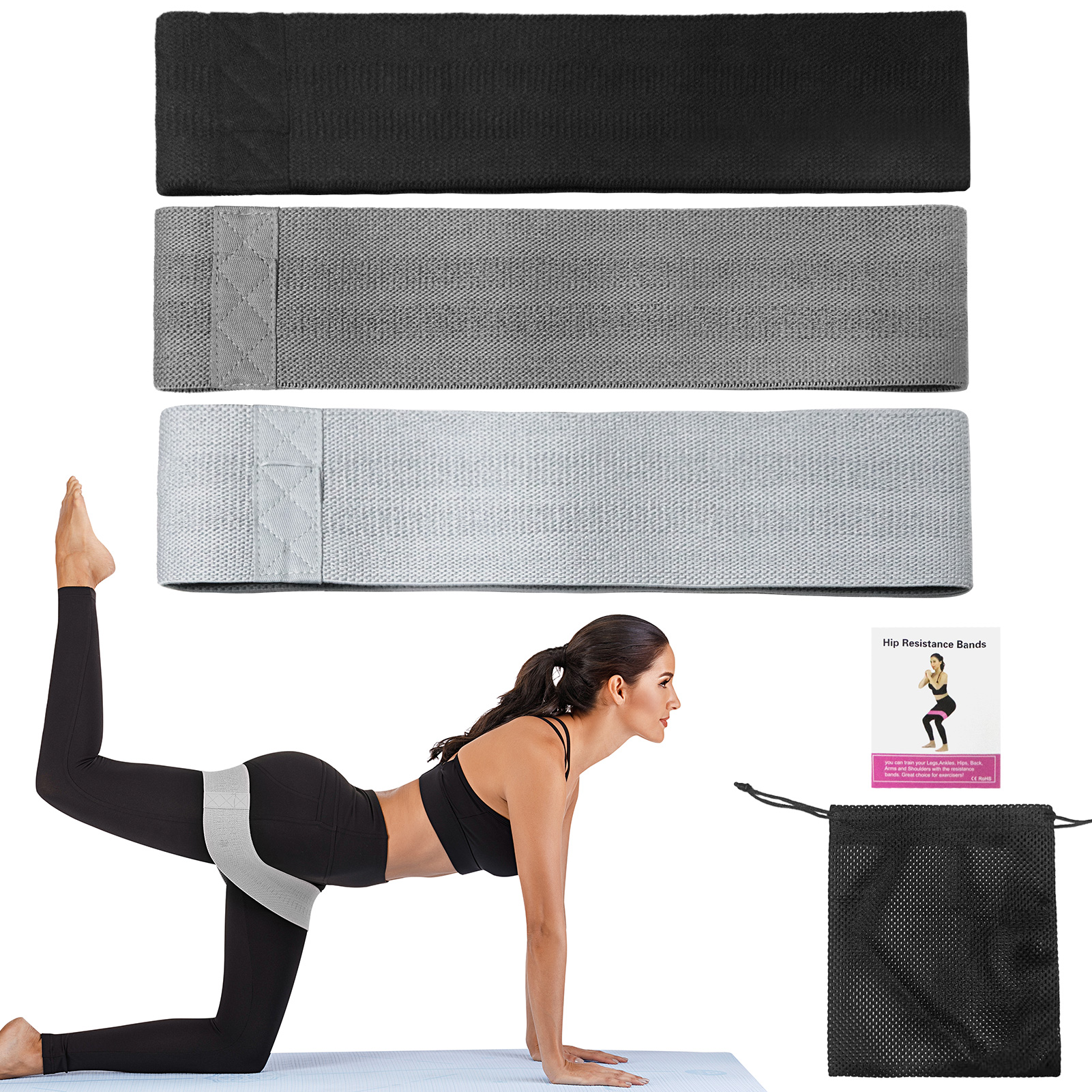 3 Pcs Resistance Bands Set Workout Exercise Bands Sports Assist Bands Set for Home Exercise Stretching Training